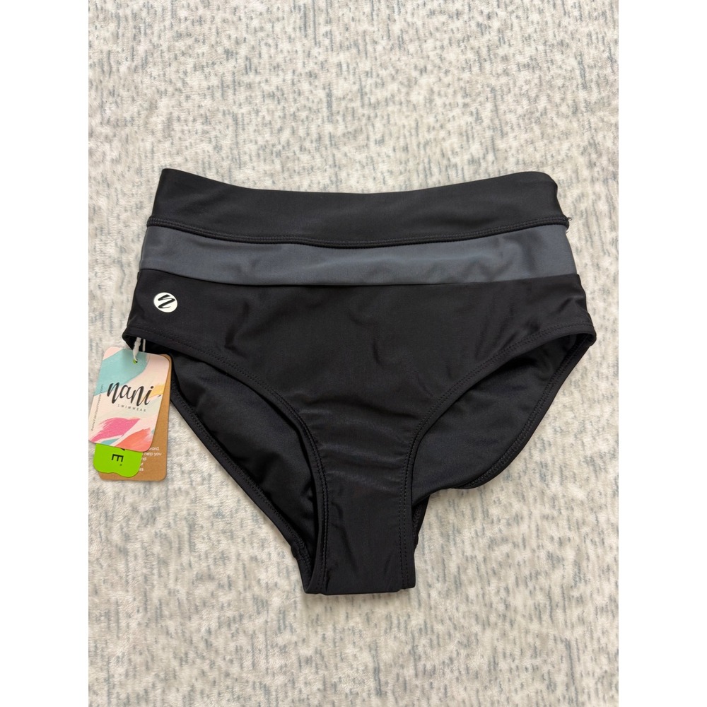 Nani‎ Swimwear Black Colorblock High Waisted Bikini Bottoms XS Repreve UPF 50